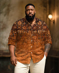 Big & Tall Graphic Patchwork Long Sleeve Shirt for big men view 1