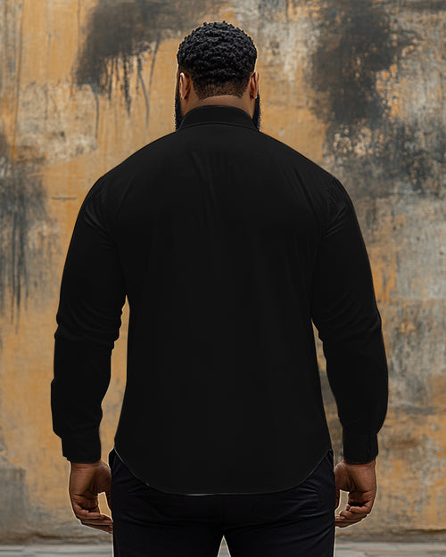 Big & Tall Plaid Graphic Long Sleeve Shirt for big men view 2