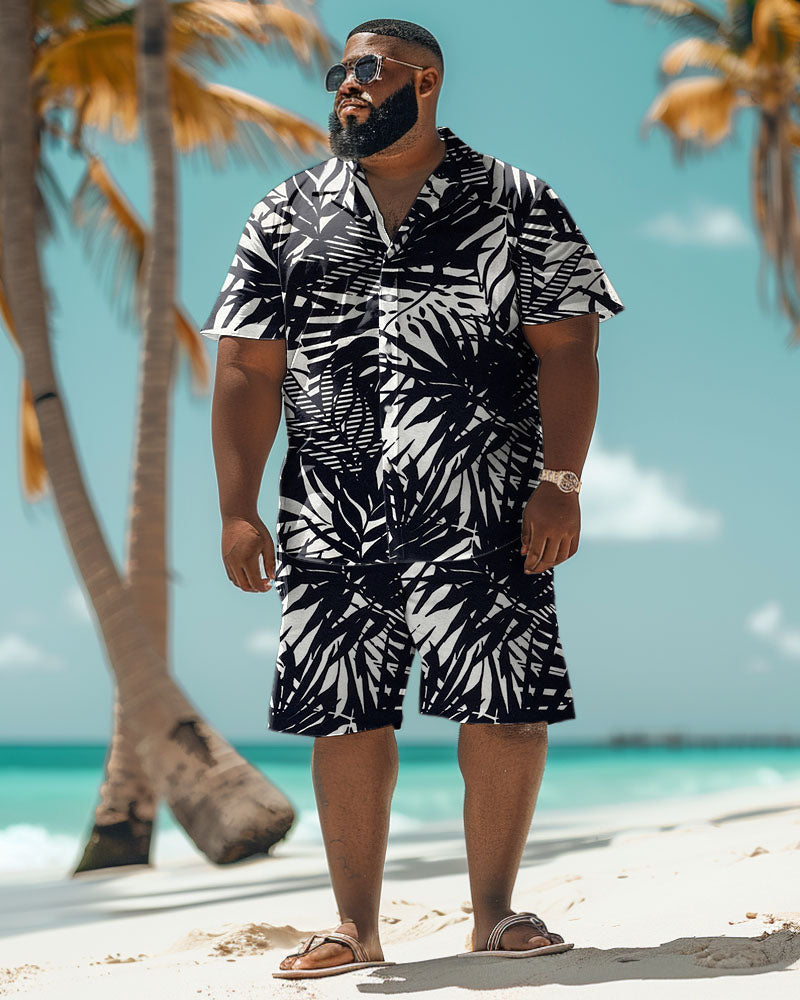 Big & Tall Black Hawaiian Tropical Jeans for big men view 1
