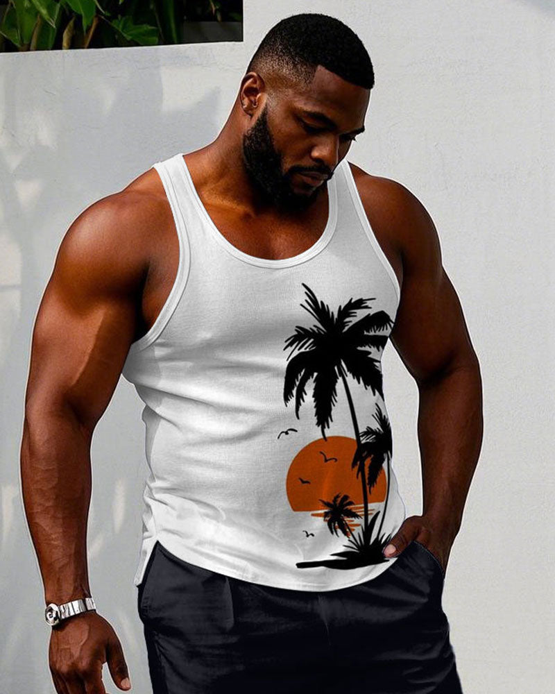 Big & Tall Hawaiian Graphic Two-piece Set for big men view 2