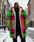 Big & Tall Green Pink Plaid Hoodie for big men view 2