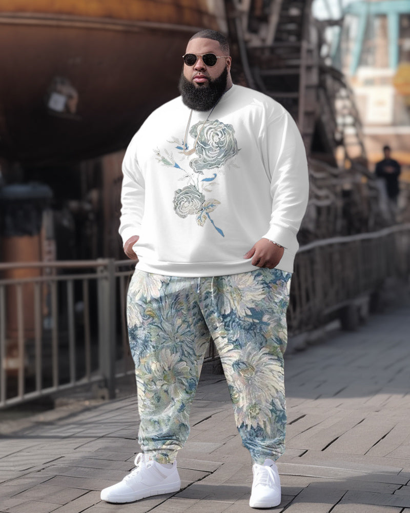 Big & Tall Floral Hoodie Sweatpants Set for big men view 4