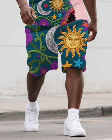 Big & Tall Streetwear Polo Shorts Set for big men view 3