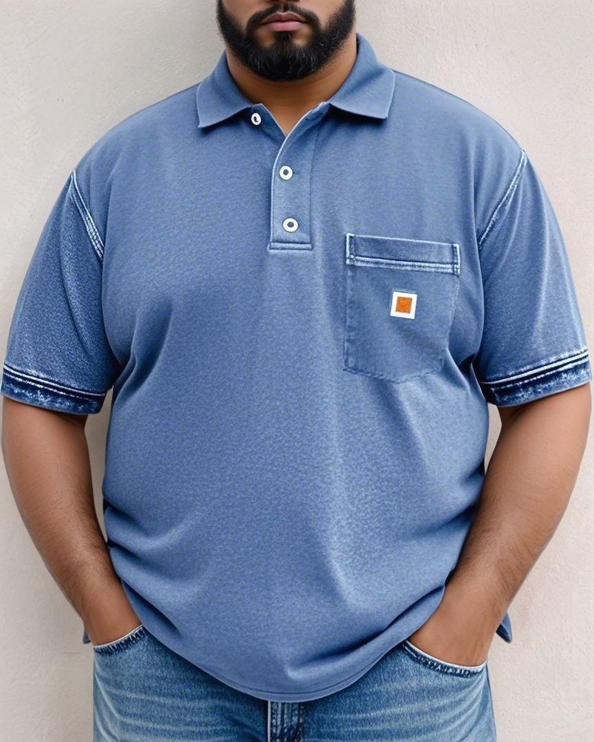 Big & Tall Washed Vintage Polo Shirt for big men