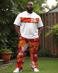 Big & Tall Hawaiian T-Shirt Pants Set for big men view 2