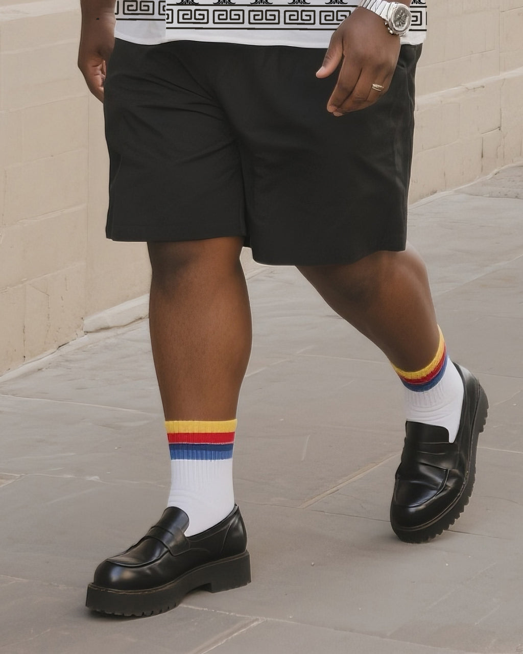 Big & Tall Graphic T-Shirt Shorts Set for big men view 3