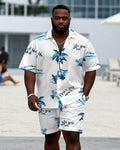 Big & Tall Hawaiian T-Shirt Shorts Set for big men view 1