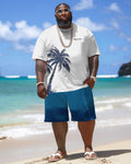 Big & Tall Hawaiian Graphic T-Shirt Shorts Set for big men view 2