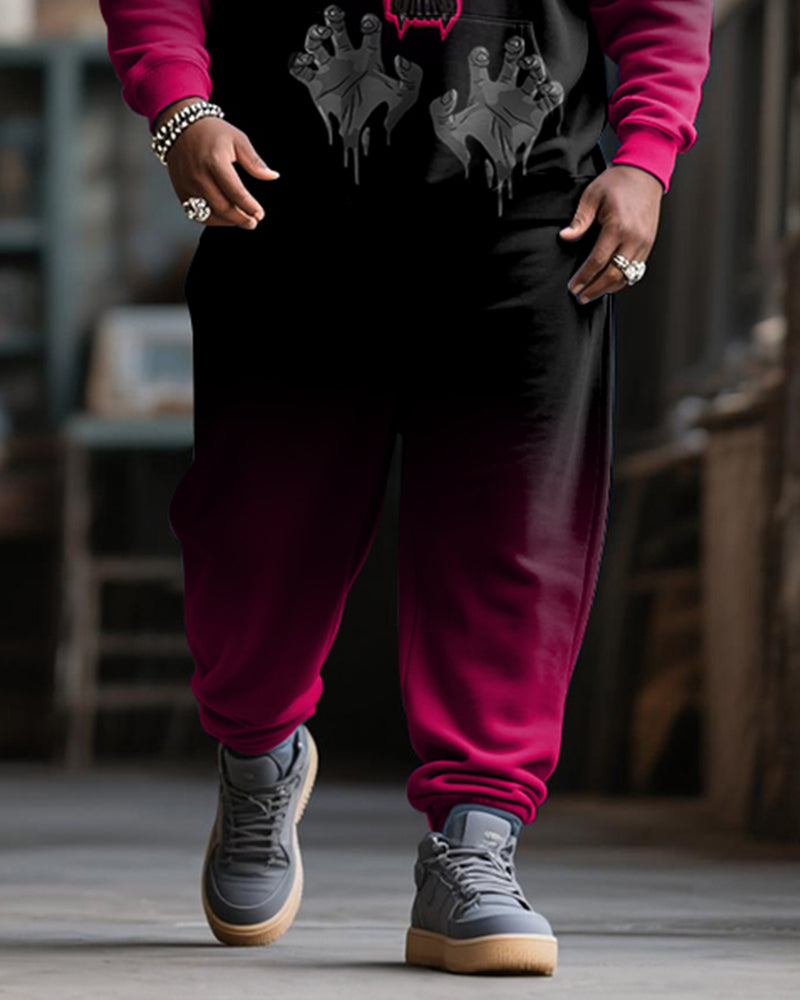 Big & Tall Gradient Graphic Hoodie Sweatpants Set for big men view 3