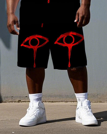 Big & Tall Graphic T-Shirt Shorts Set for big men view 3