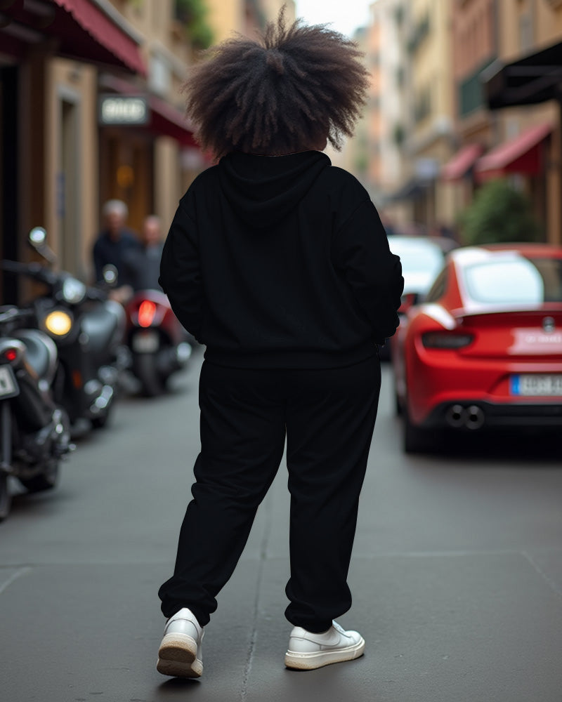 Big & Tall Graphic Hoodie Sweatpants Set for big men view 2