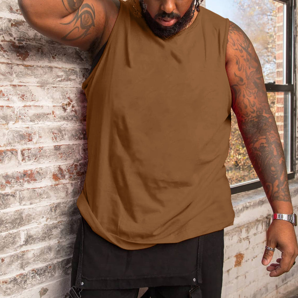Big & Tall Solid Color Tank Top for big men view 8