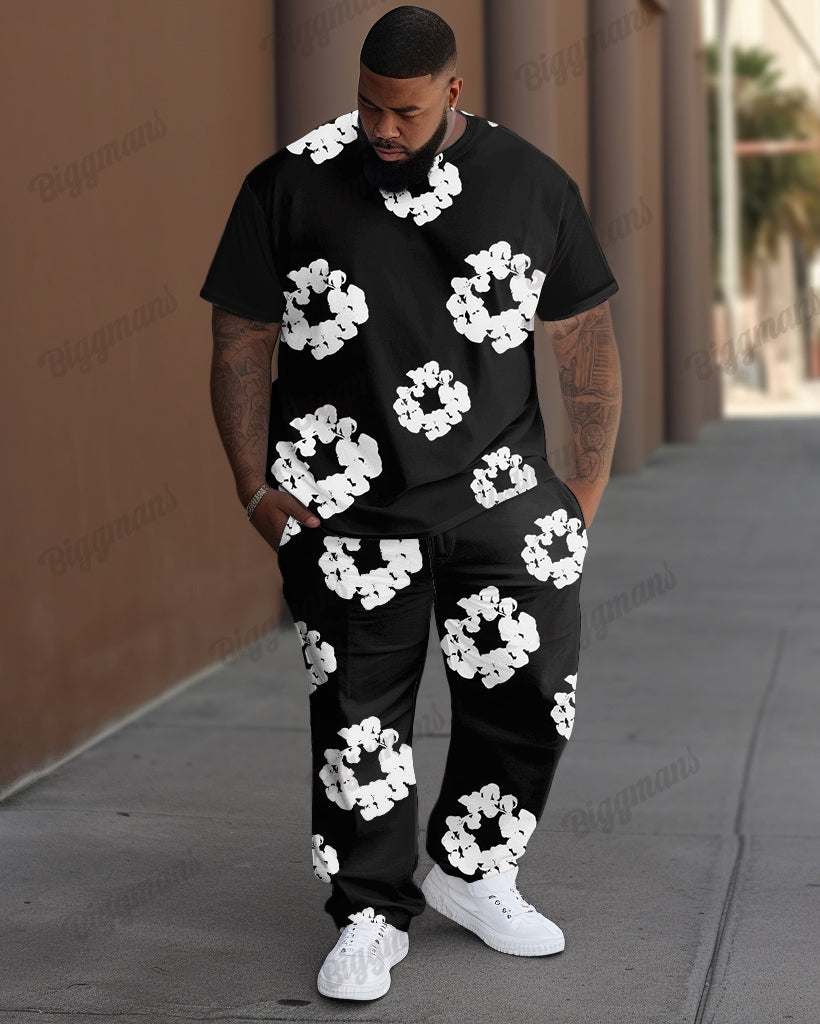 Big & Tall Streetwear T-Shirt Pants Set for big men view 1