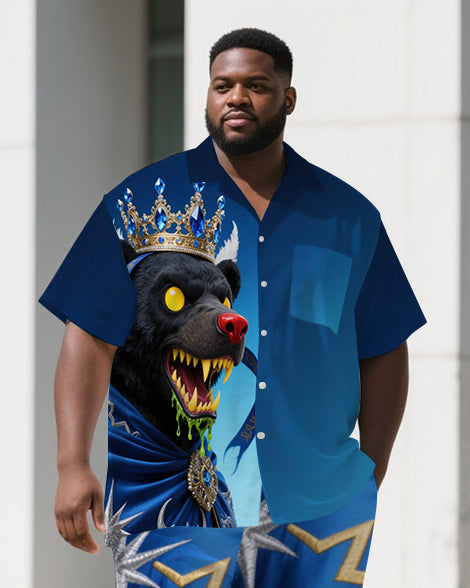 Big & Tall Graphic Vintage T-Shirt Pants Set for big men view 2
