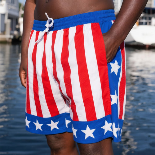 Big & Tall Hawaiian Tropical Colorblock Shorts for big men view 1