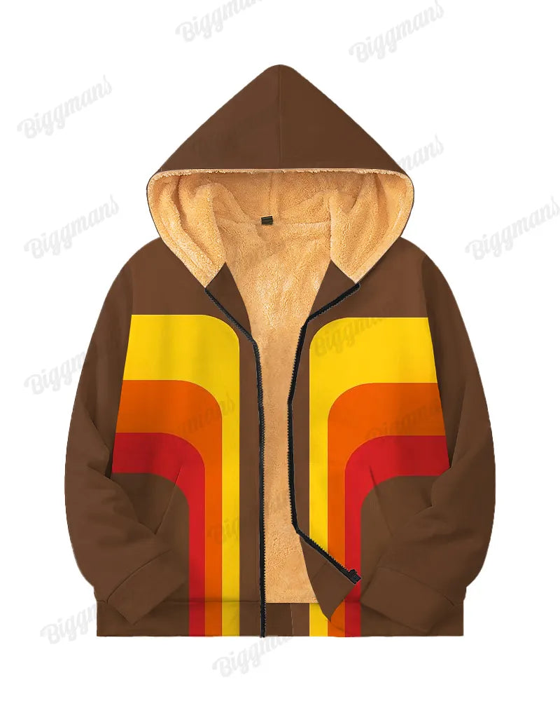 Big & Tall Brown Colorblock Hoodie for big men view 4