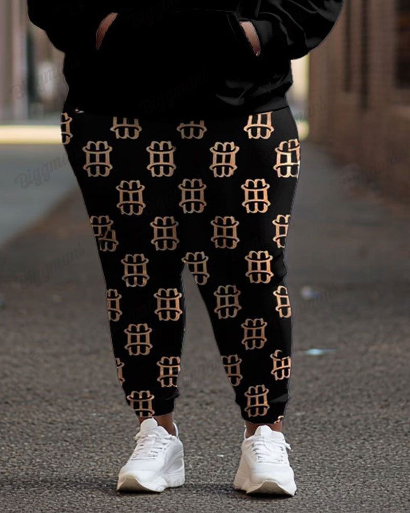 Big & Tall Graphic Streetwear Hoodie Sweatpants Set for big men view 3