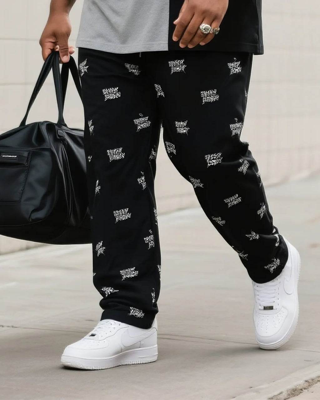 Big & Tall Streetwear Two-piece Set for big men view 3