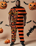 Big & Tall Striped T-Shirt Pants Set for big men view 1
