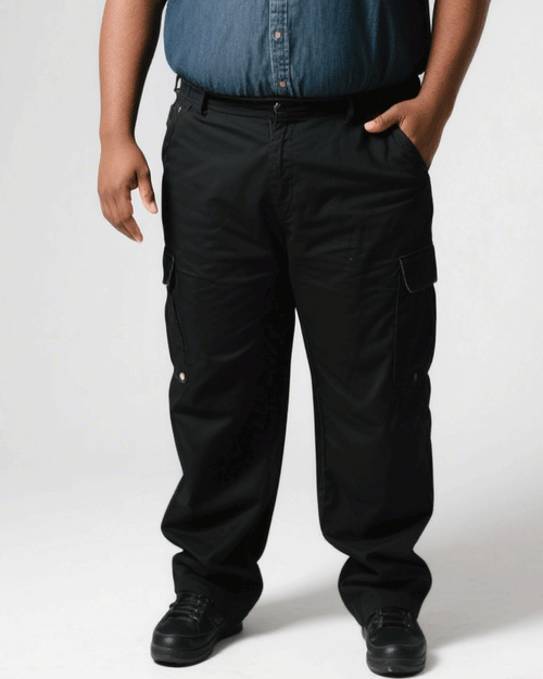 Big & Tall Black T-Shirt Pants Set for big men view 2