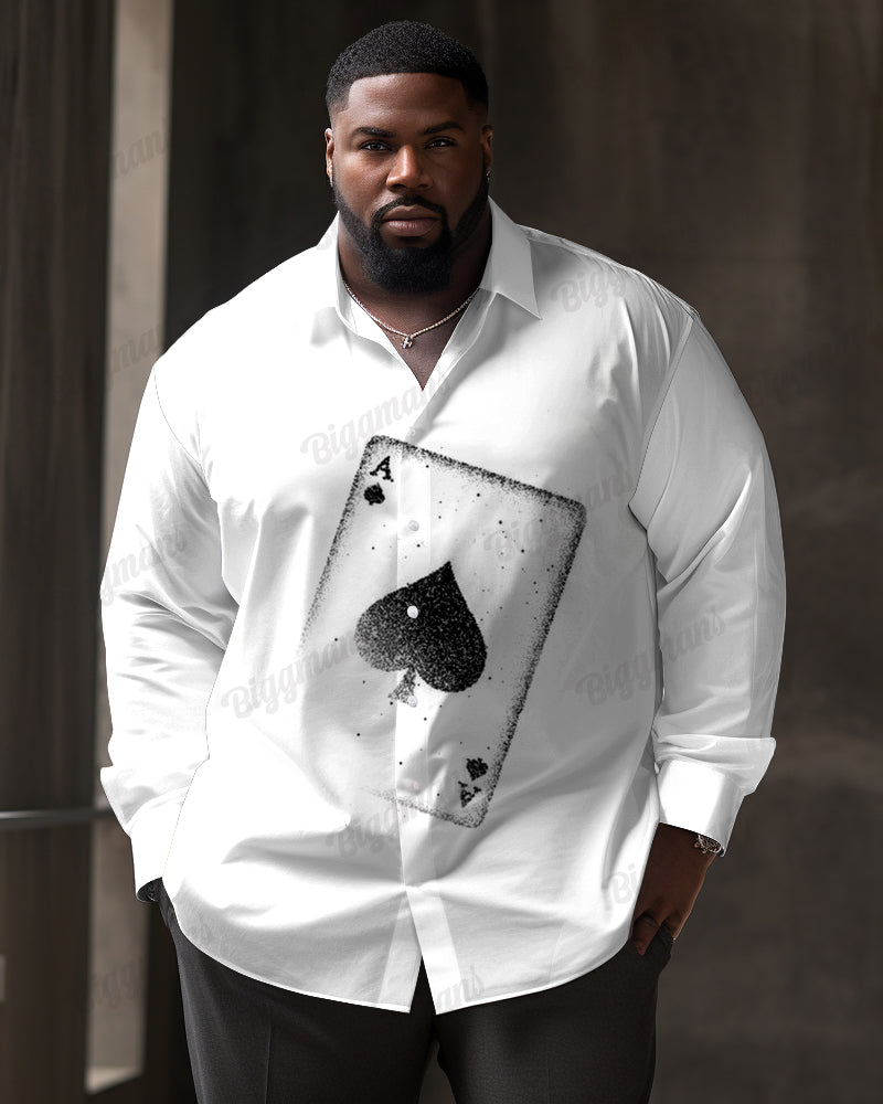 Big & Tall Business Casual Long Sleeve Shirt for big men view 1