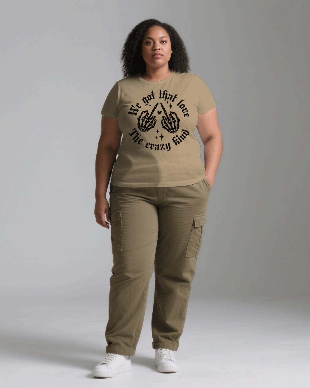 Big & Tall Khaki T-Shirt Pants Set for big men view 3