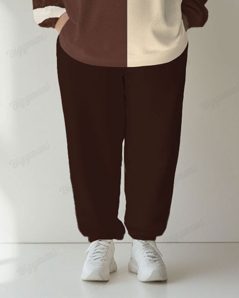 Big & Tall Colorblock Graphic Hoodie Sweatpants Set for big men view 3