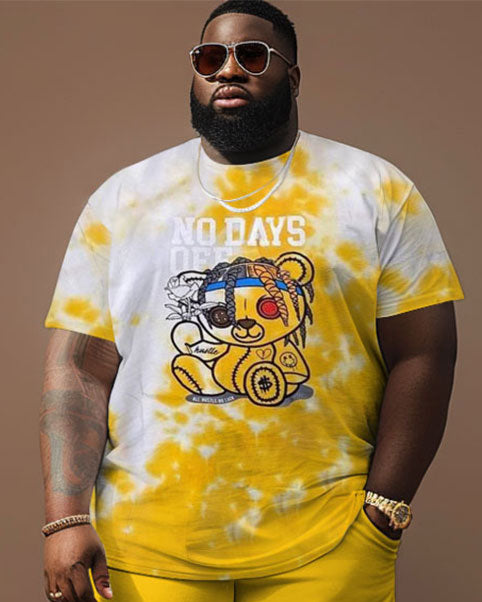 Big & Tall Graphic Streetwear Two-piece Set for big men view 3