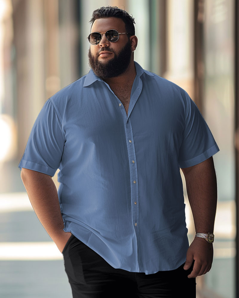 Big & Tall Business Casual Short Sleeve Shirt for big men view 10