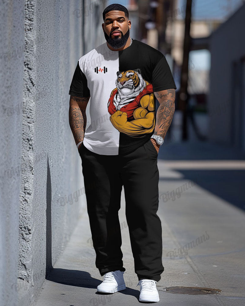 Big & Tall Graphic T-Shirt Pants Set for big men view 1