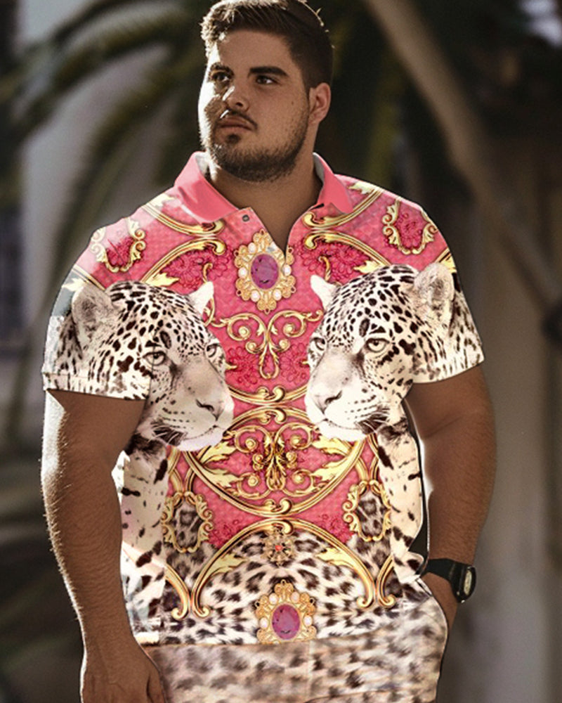 Big & Tall Graphic T-Shirt Shorts Set for big men view 2