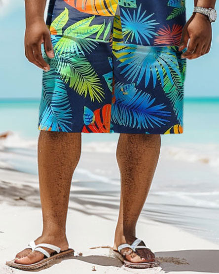 Big & Tall Hawaiian Tropical Graphic Jeans for big men view 4