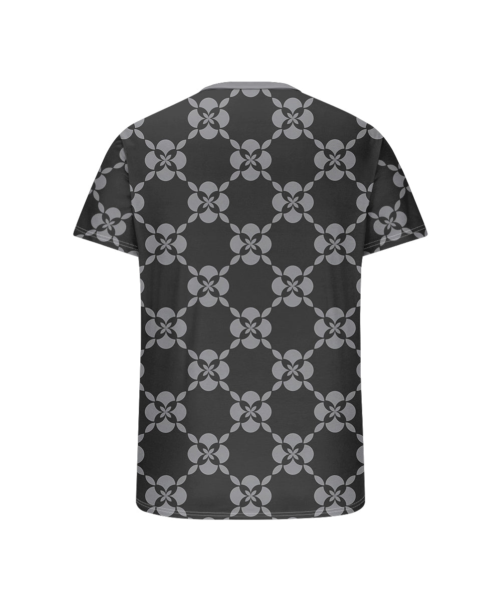 Big & Tall Black Gray Geometric T-Shirt for big men view 5
