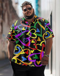 Big & Tall Geometric Short Sleeve Shirt for big men