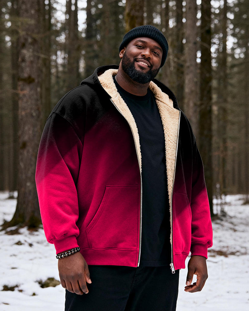 Big & Tall Black Red Gradient Hoodie for big men view 4
