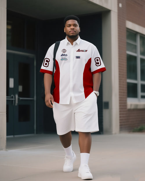 Big & Tall Colorblock T-Shirt Shorts Set for big men view 1