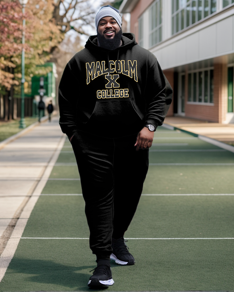 Big & Tall Graphic Streetwear Hoodie Sweatpants Set for big men view 1