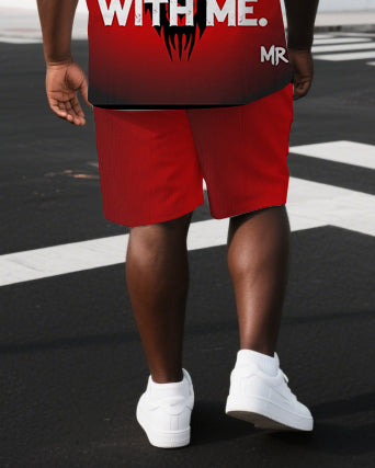 Big & Tall Graphic Streetwear T-Shirt Shorts Set for big men view 3