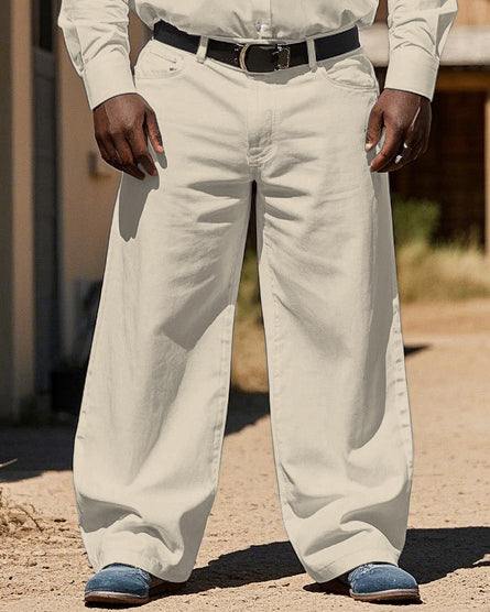 Big & Tall Red Western Floral T-Shirt Pants Set for big men view 3