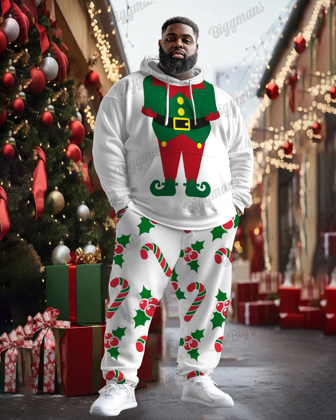 Big & Tall Graphic Hoodie Sweatpants Set for big men view 1