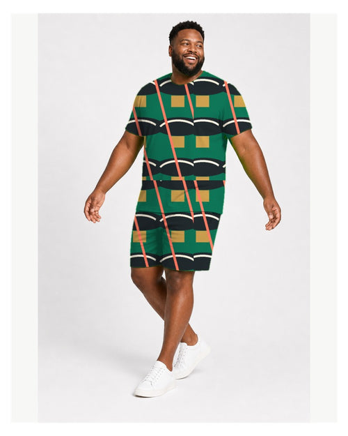 Big & Tall Tropical Alloy Digital Print T-Shirt and Shorts Set Set