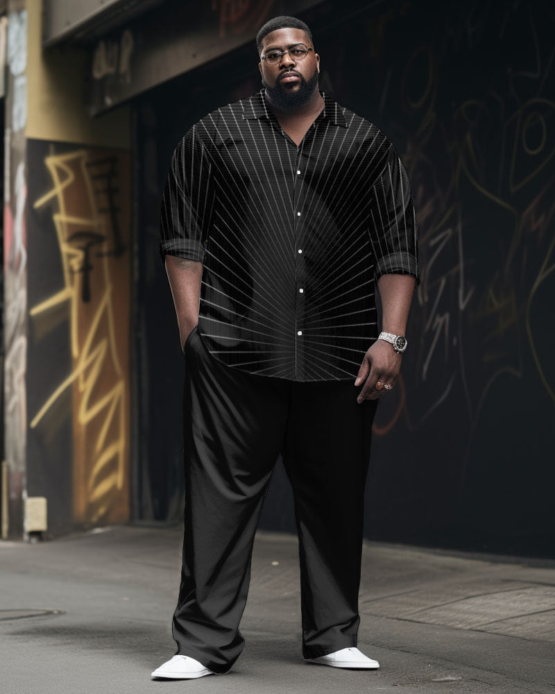 Big & Tall Business Casual T-Shirt Pants Set for big men view 1