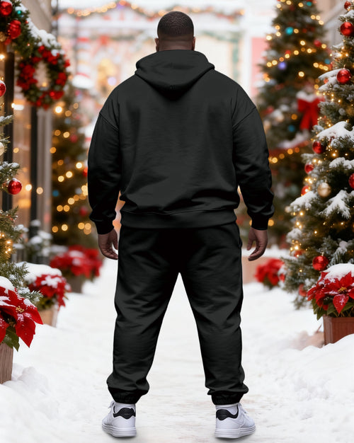 Big & Tall Graffiti Streetwear Hoodie Sweatpants Set for big men view 2