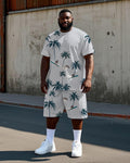 Big & Tall Hawaiian T-Shirt Shorts Set for big men view 1