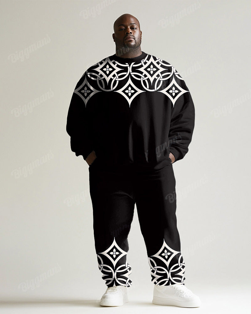 Big & Tall Black Vintage Two-piece Set for big men view 1