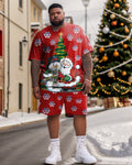 Big & Tall Graphic Streetwear T-Shirt Shorts Set for big men view 1