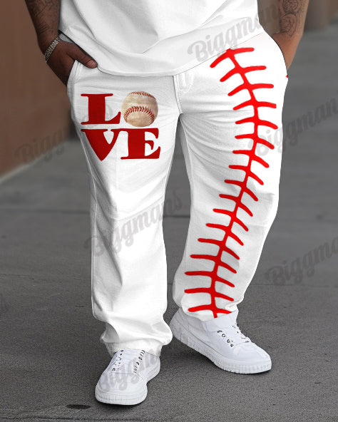 Big & Tall Graphic T-Shirt Pants Set for big men view 3
