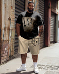 Big & Tall Streetwear T-Shirt Shorts Set for big men view 1