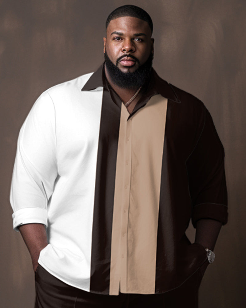 Big & Tall Gradient Shirt Pants Set for big men view 2