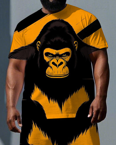 Big & Tall Colorblock T-Shirt Shorts Set for big men view 2